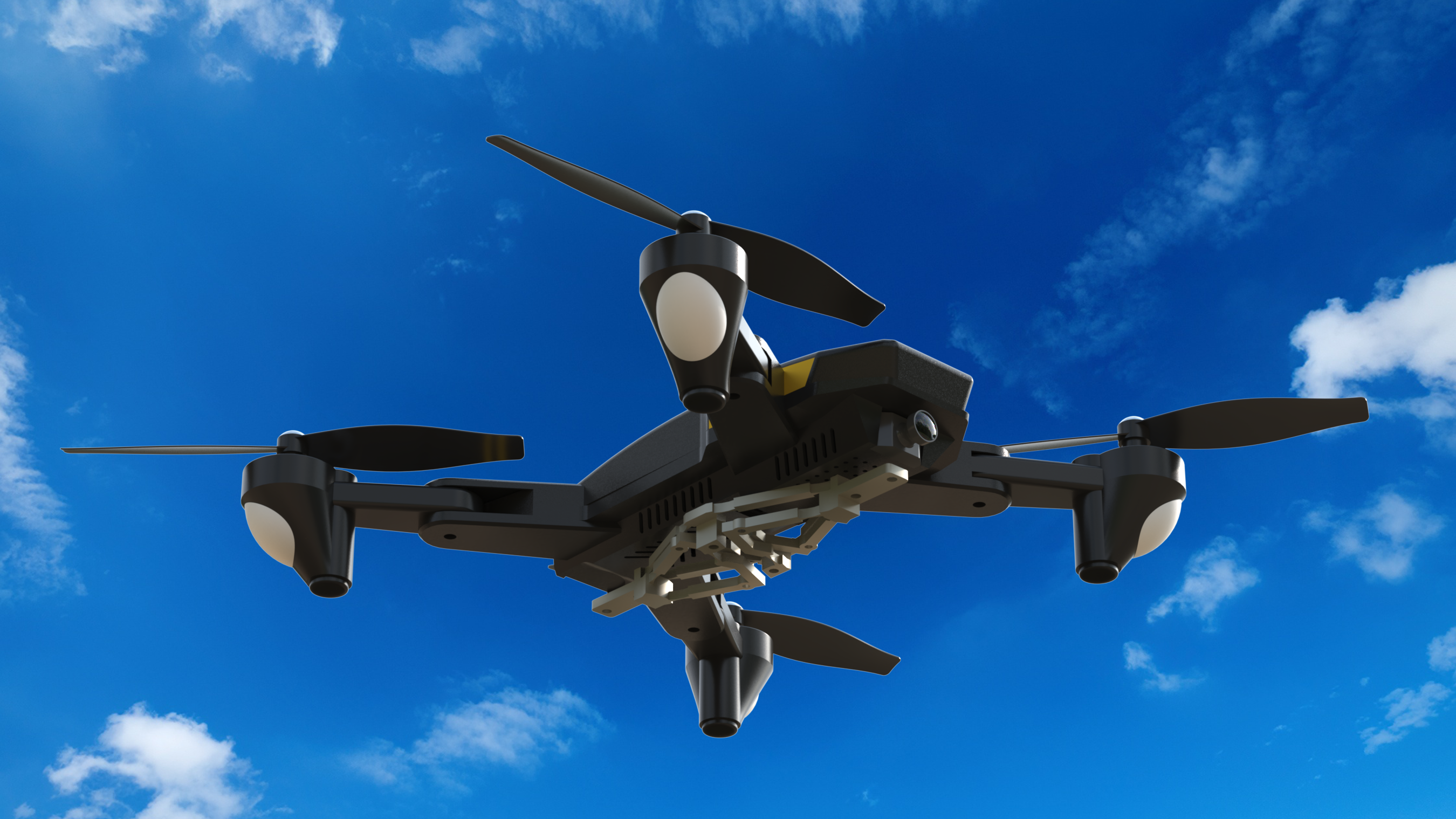 SMA drone gripper render blue sky
