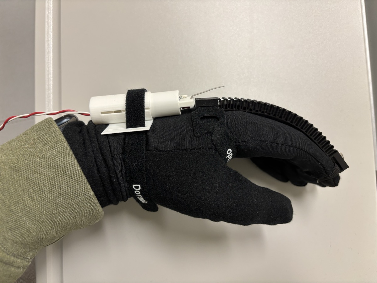 3D printed exo-glove prototype on hand